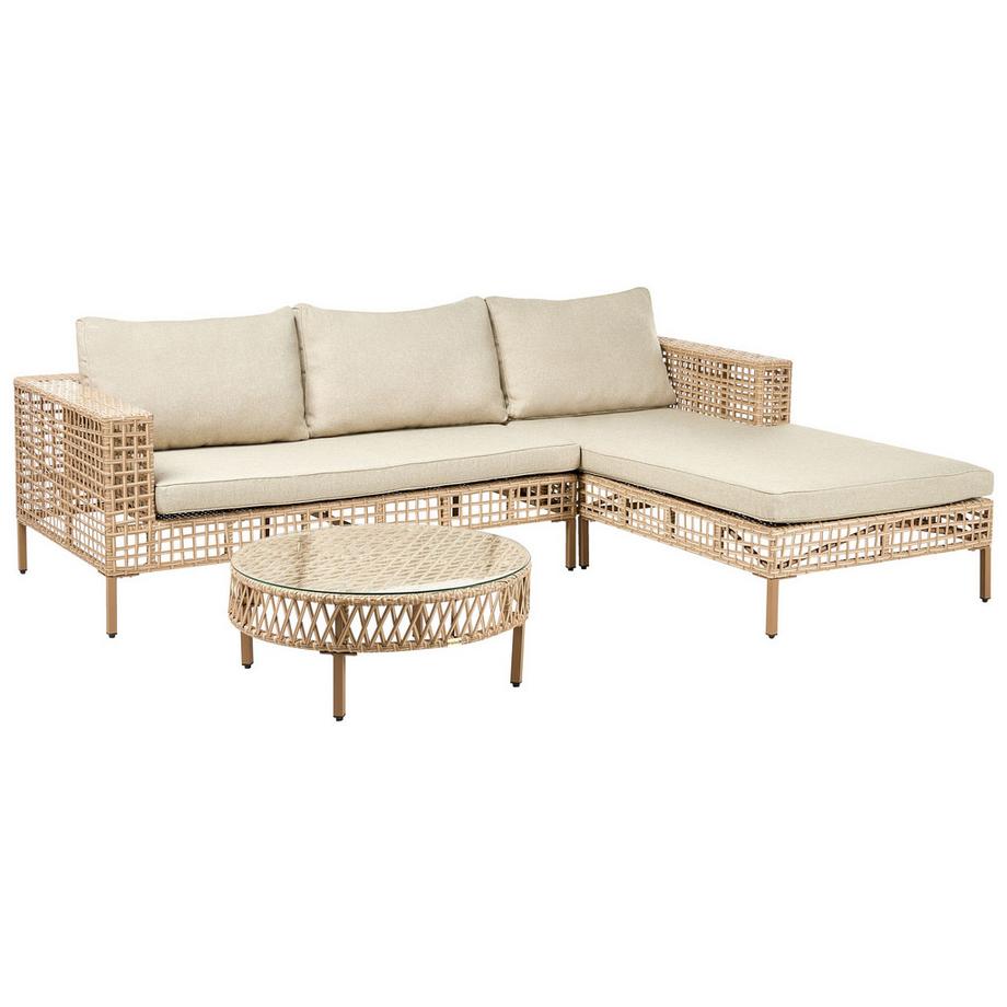 Beliani Lounge Set aus PE Rattan Boho CALASETTA  