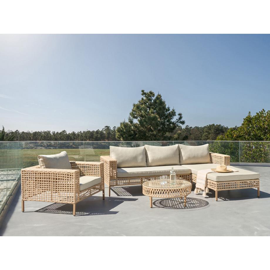 Beliani Lounge Set aus PE Rattan Boho CALASETTA  