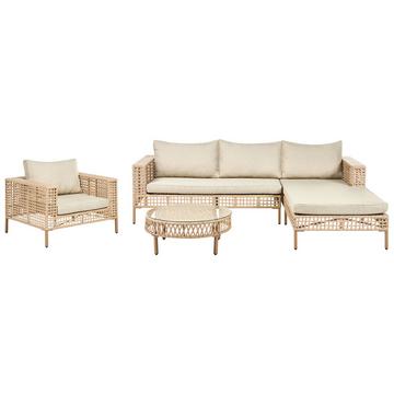 Set lounge pour jardin en Polyrotin Boho CALASETTA