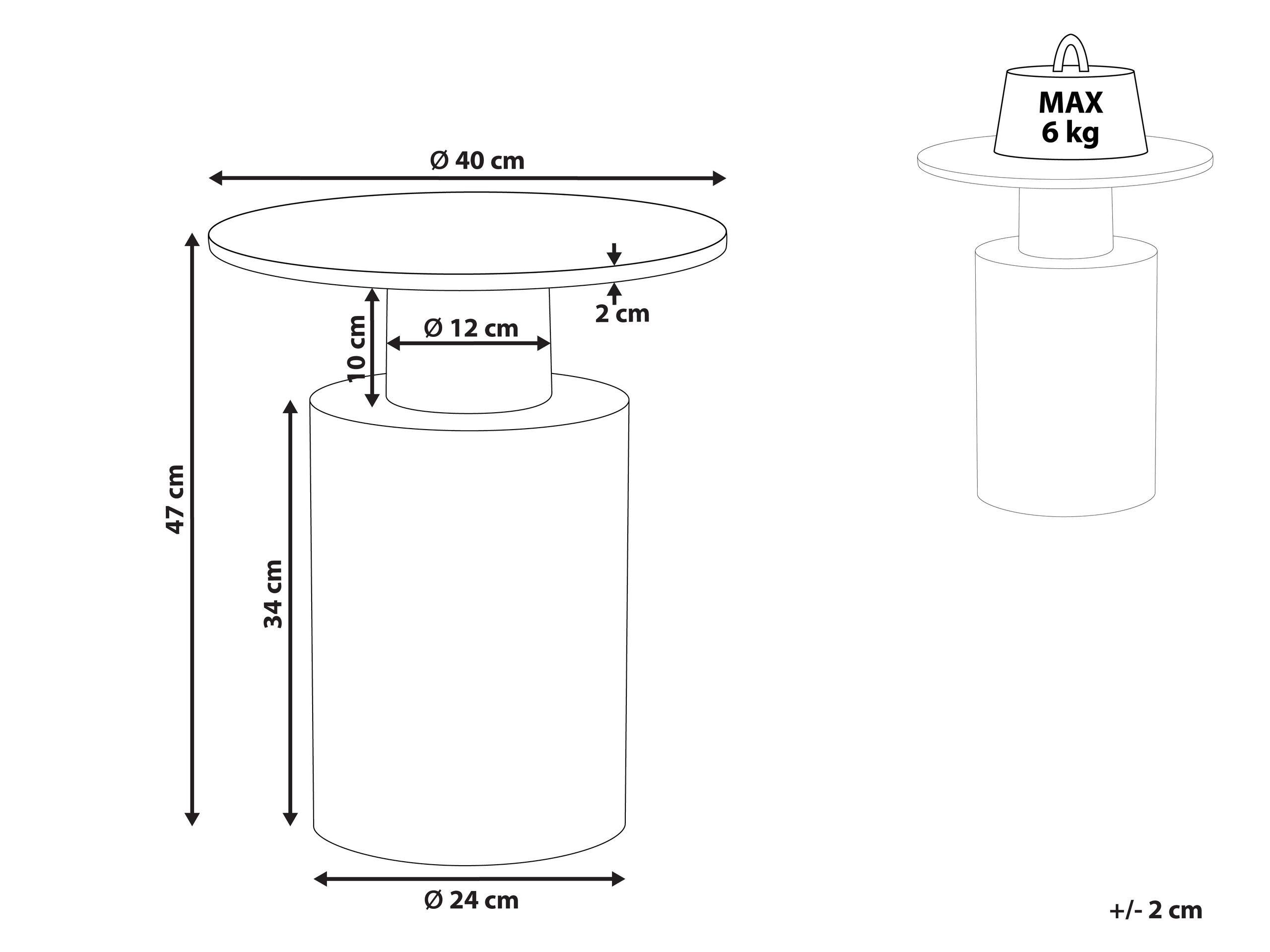 Beliani Table d'appoint en Métal Glamour ARIAGA  