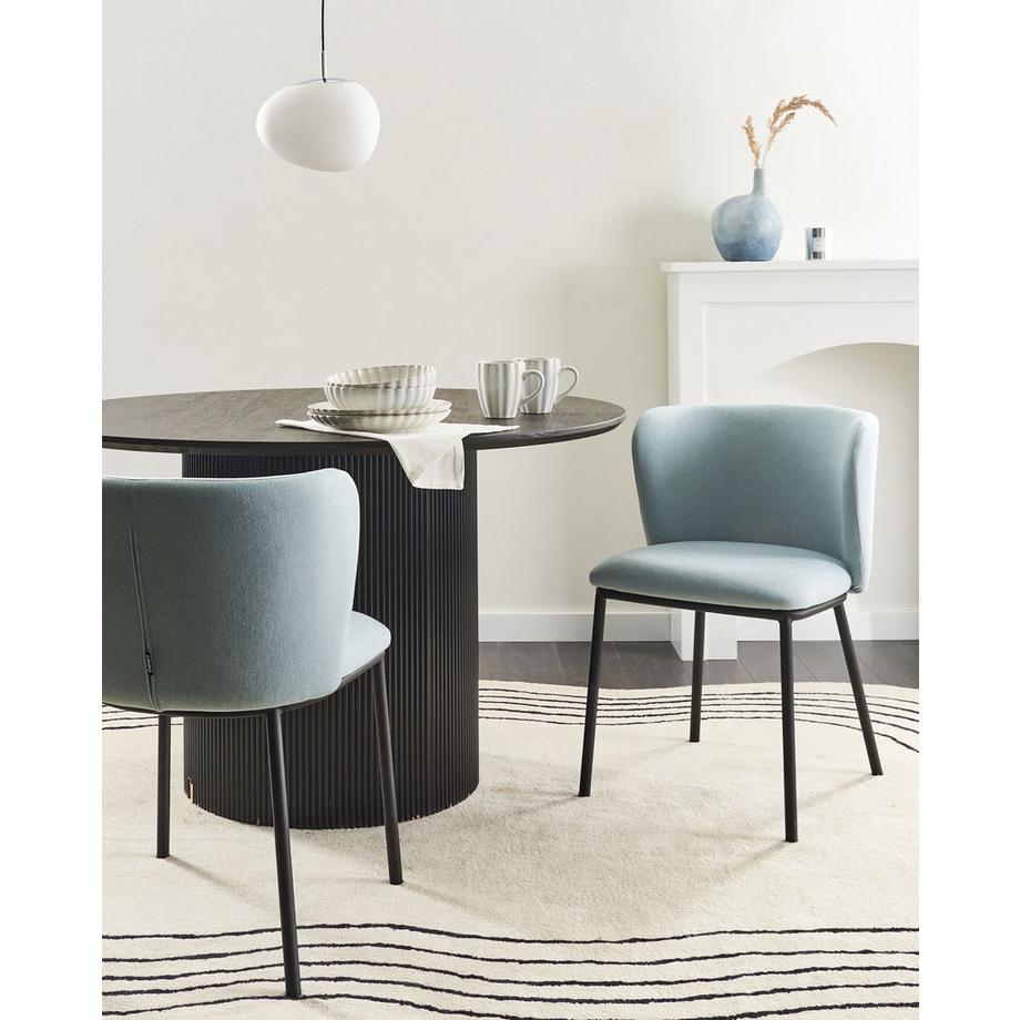 Beliani Lot de 2 chaises de salle à manger en Tissu Moderne MINA  