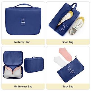 Only-bags.store  8-teilige Packwürfel, Kleidersäcke, Kofferorganisation für Urlaub und Reisen, Packwürfel-Set, Reisewürfel, Organisationssystem für Koffer - Dunkelblau 