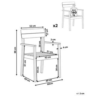 Beliani Set di 2 sedie da giardino en Legno d'acacia Classico FORNELLI  
