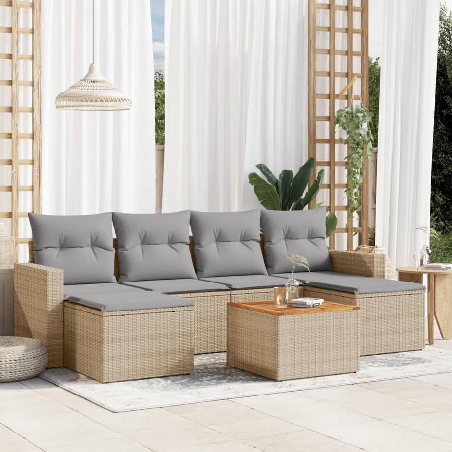 VidaXL set divano da giardino Polirattan  