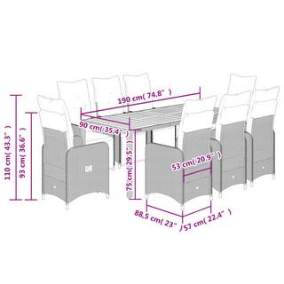 VidaXL Bistro set poly-rattan  