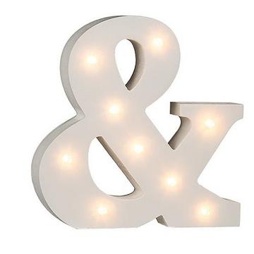 Lettres en bois lumineuses "&"