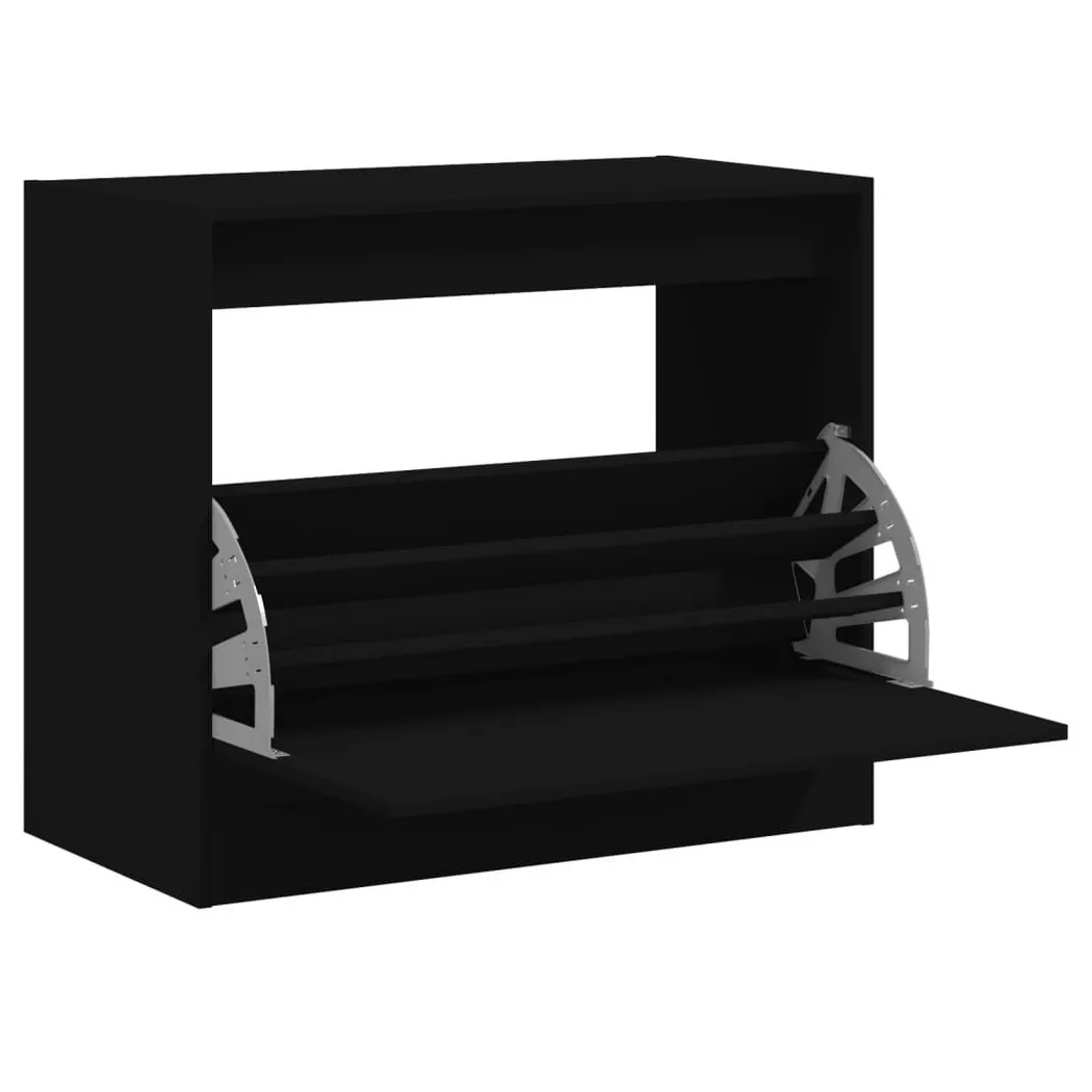VidaXL - Armoire à chaussures bois d'ingénierie, One Size, Noir