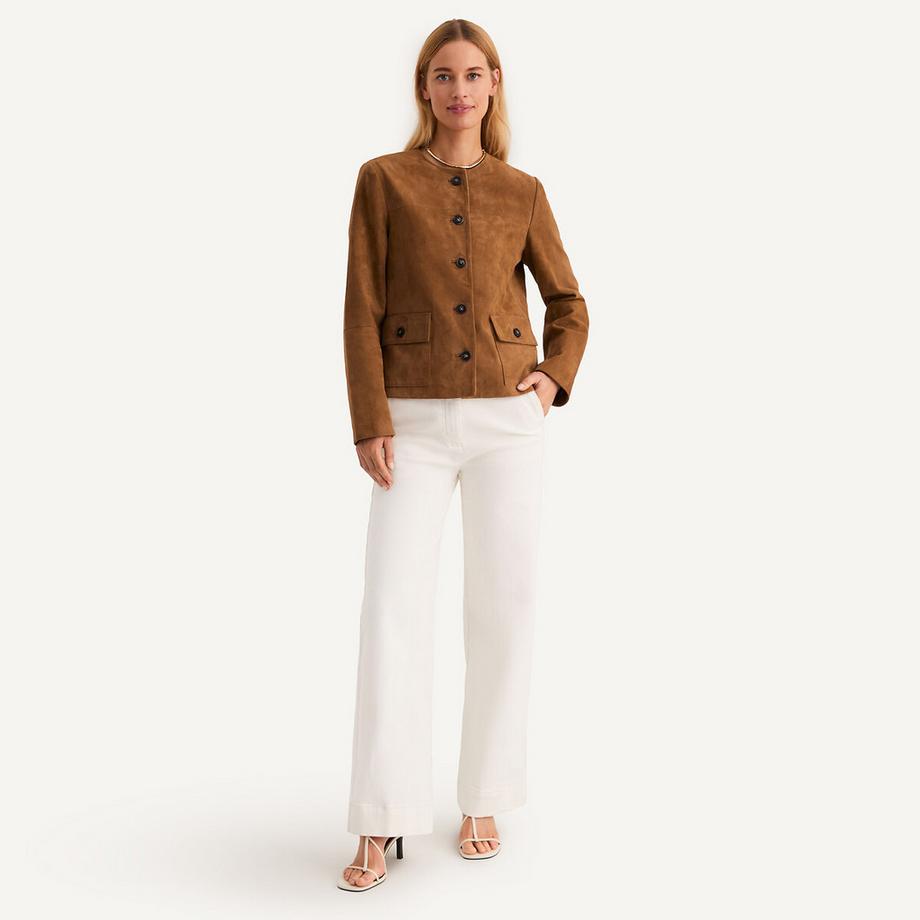 La Redoute Collections Giacca in pelle di capra con chiusura a bottoni a pressione  