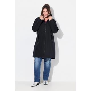 Ulla Popken HYPRAR Softshell Longjacke Wasserabweisend Kapuze  