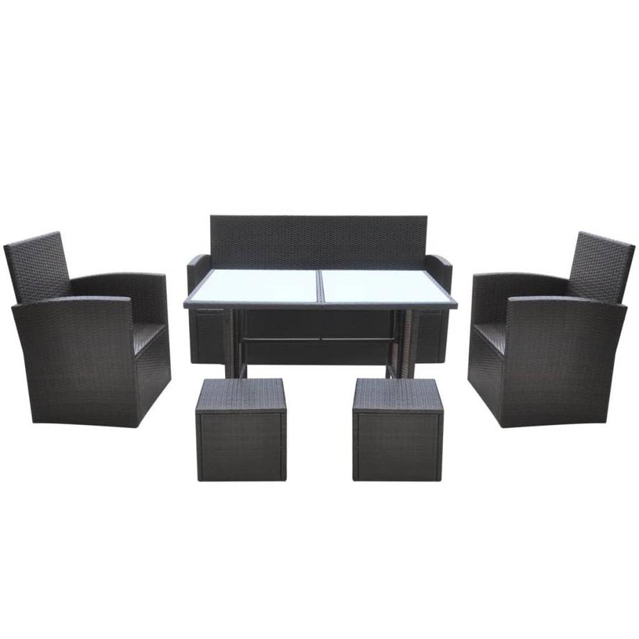 VidaXL tavolo da giardino e sedia Polirattan  