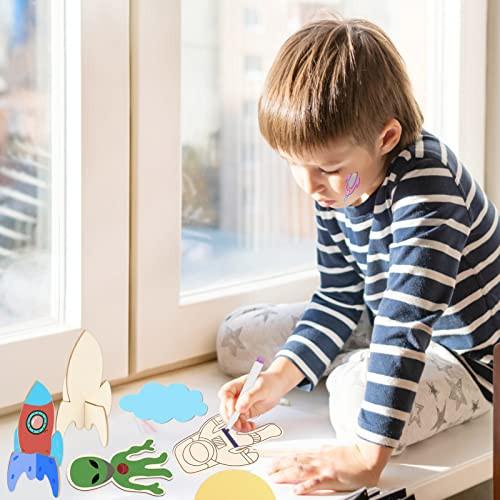 Activity-board  Rakete Holz Bastelset, Holz zum Basteln Aufkleber Handwerk Kinderspielzeug 