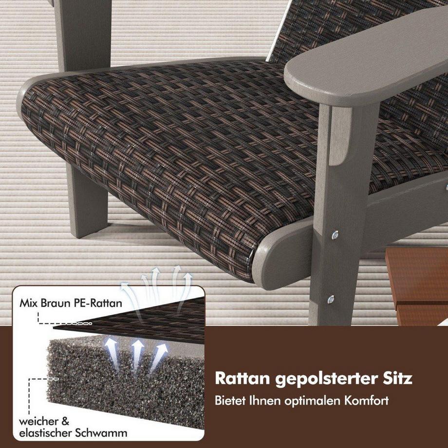 Northix Adirondack-Stuhl mit Getränkehalter  