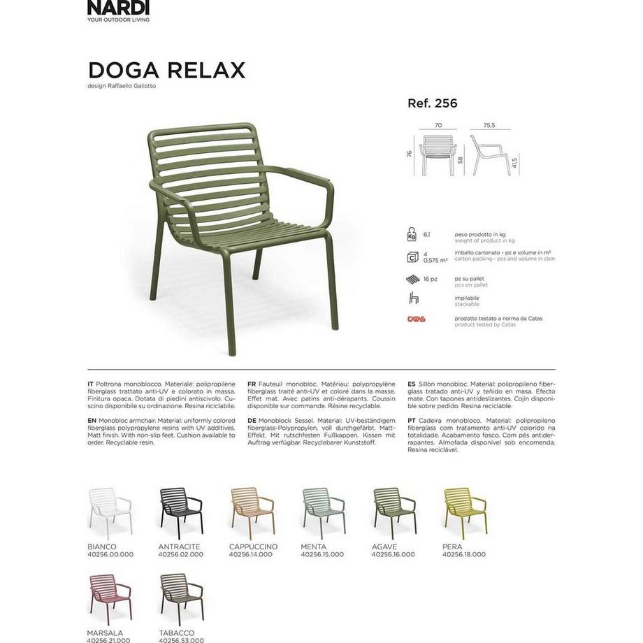 NARDI outdoor Fauteuil de jardin Doga Relax marsala  