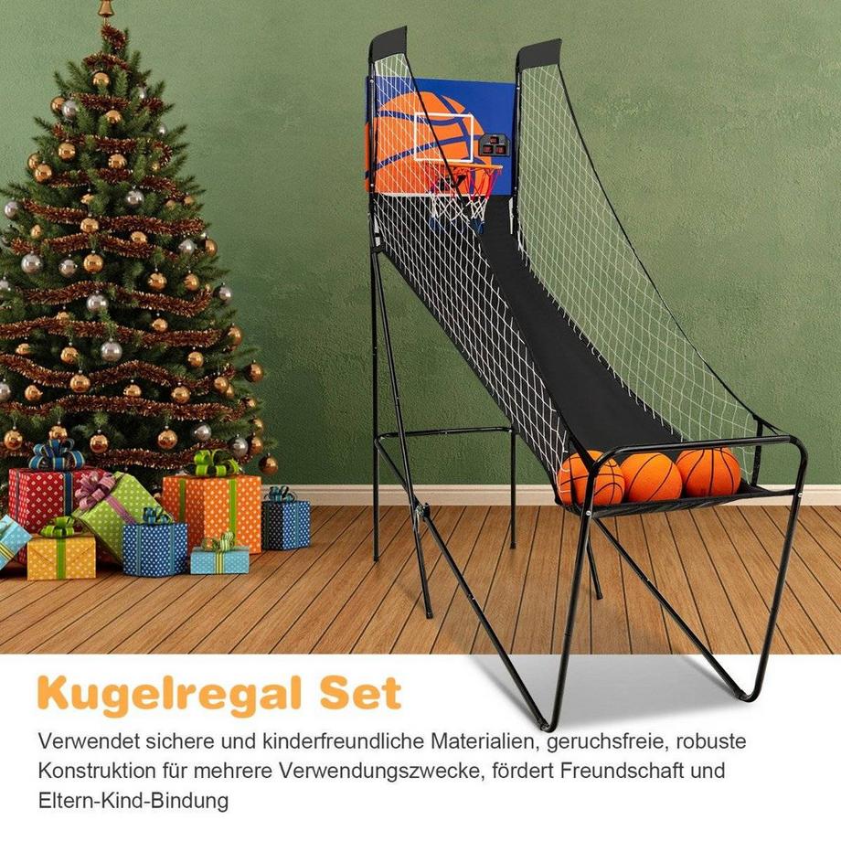 Northix  Tragbares Arcade-Basketballspiel Basketballautomat für Kinder 208 x 62 x 207 cm Schwarz 