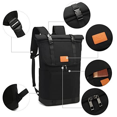 Only-bags.store Rolltop Rucksack Laptoprucksack Wasserdichter Tagesrucksack mit Laptopfach 15,6 Zoll Großer  