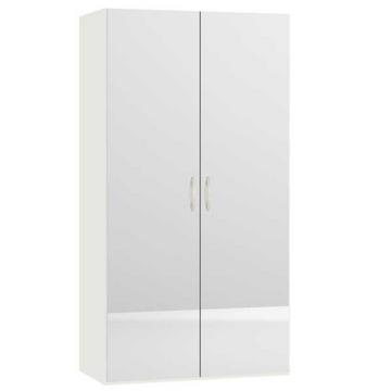 Miroir d'armoire à portes battantes blanc crème 101,9 x 195
