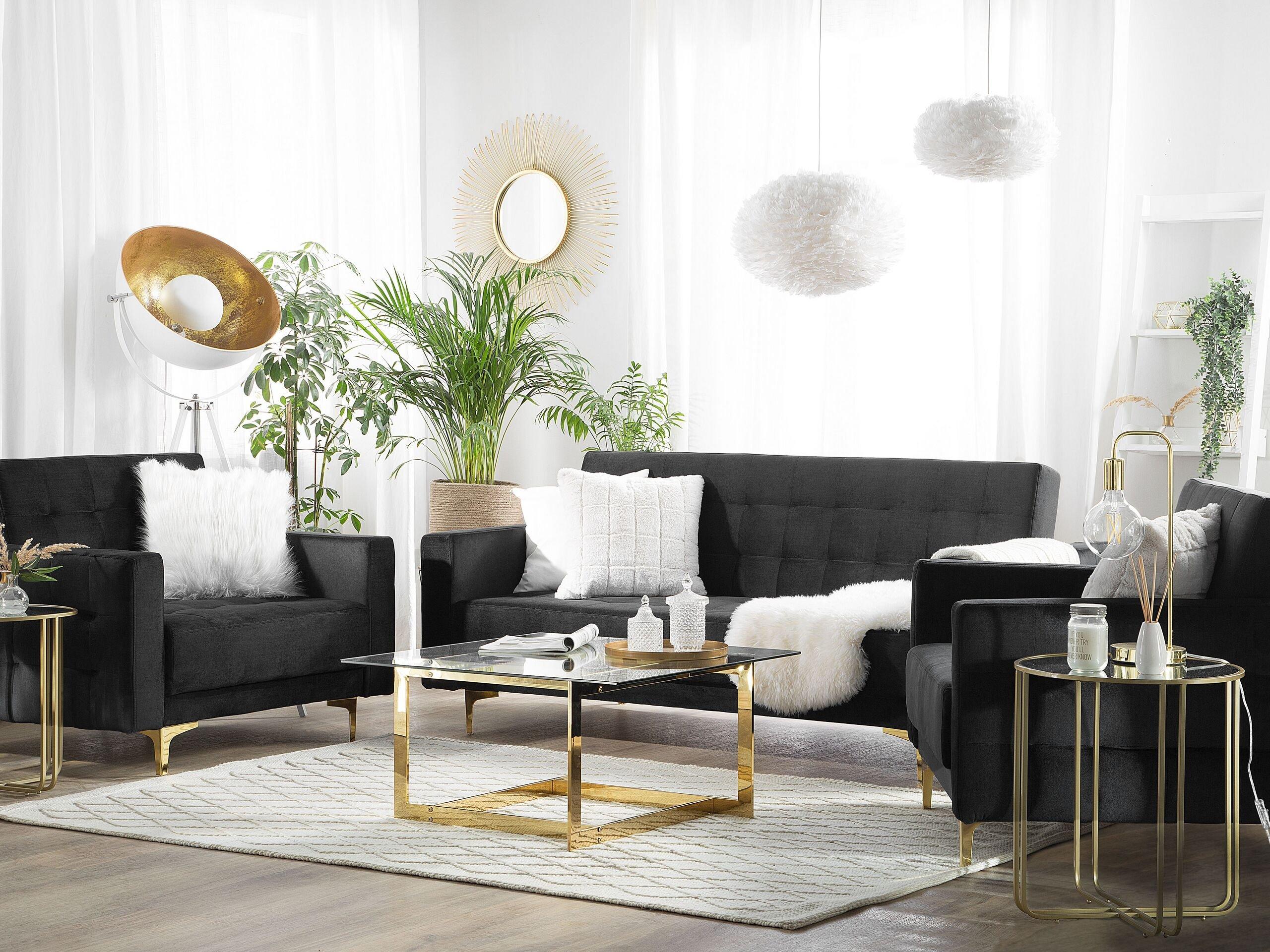 Beliani Wohnzimmer Set aus Samtstoff Modern ABERDEEN  