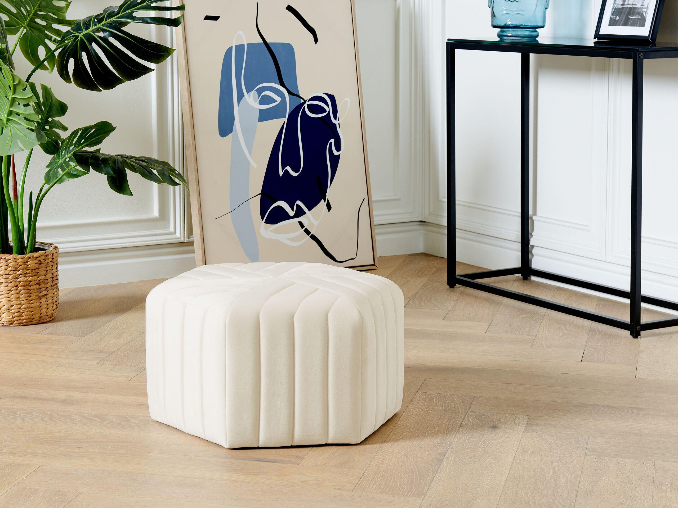 Beliani Pouf en Velours Glamour MURIETTA  