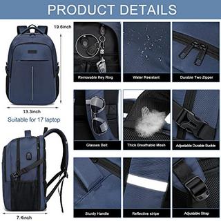 Only-bags.store Grand sac à dos pour ordinateur portable Sacoche pour l'école et le travail avec port de charge USB Étanche  
