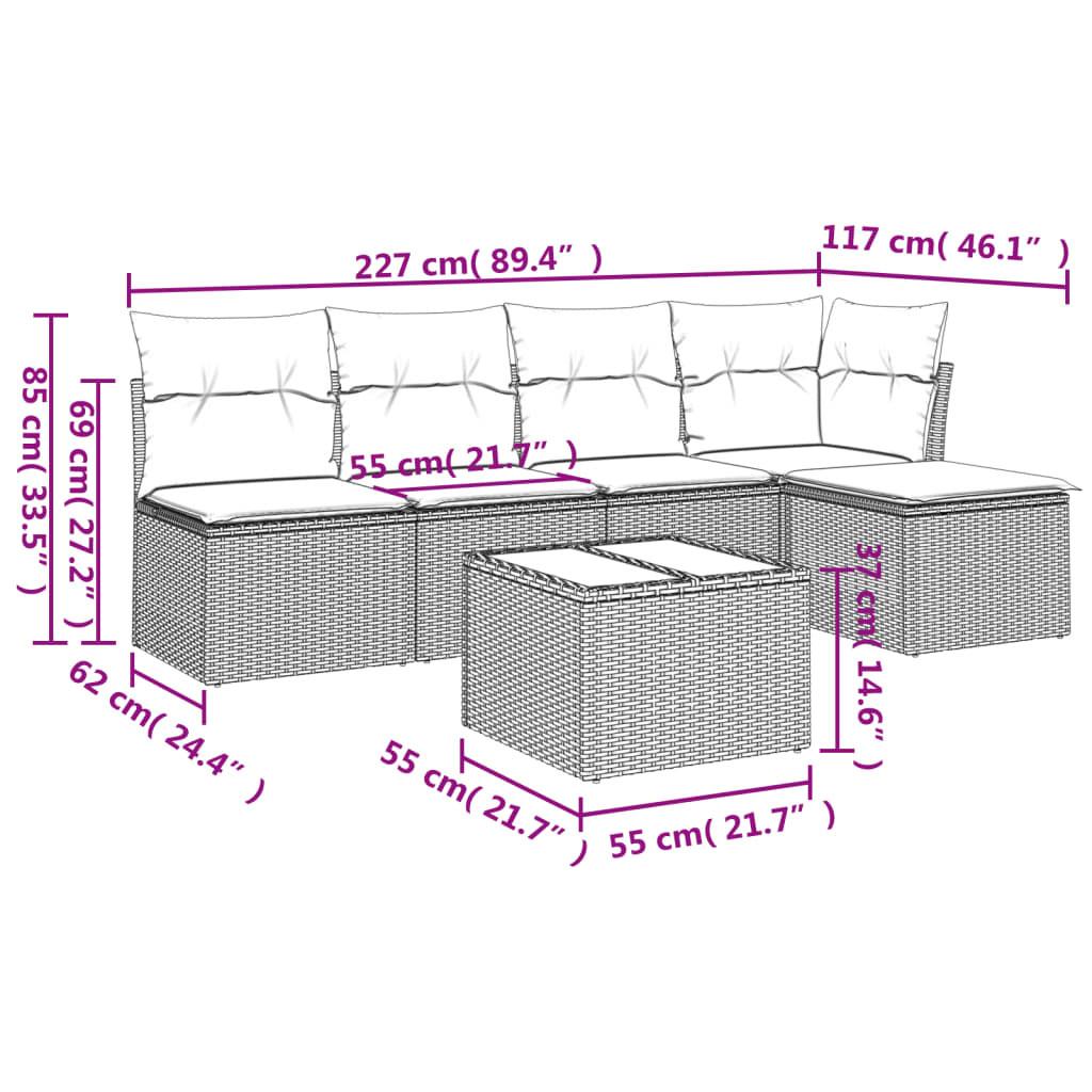 VidaXL set divano da giardino Polirattan  