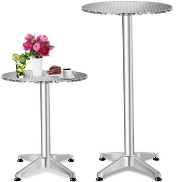 Tavolo da bistrot in alluminio Ø 60 cm, regolabile in altezza