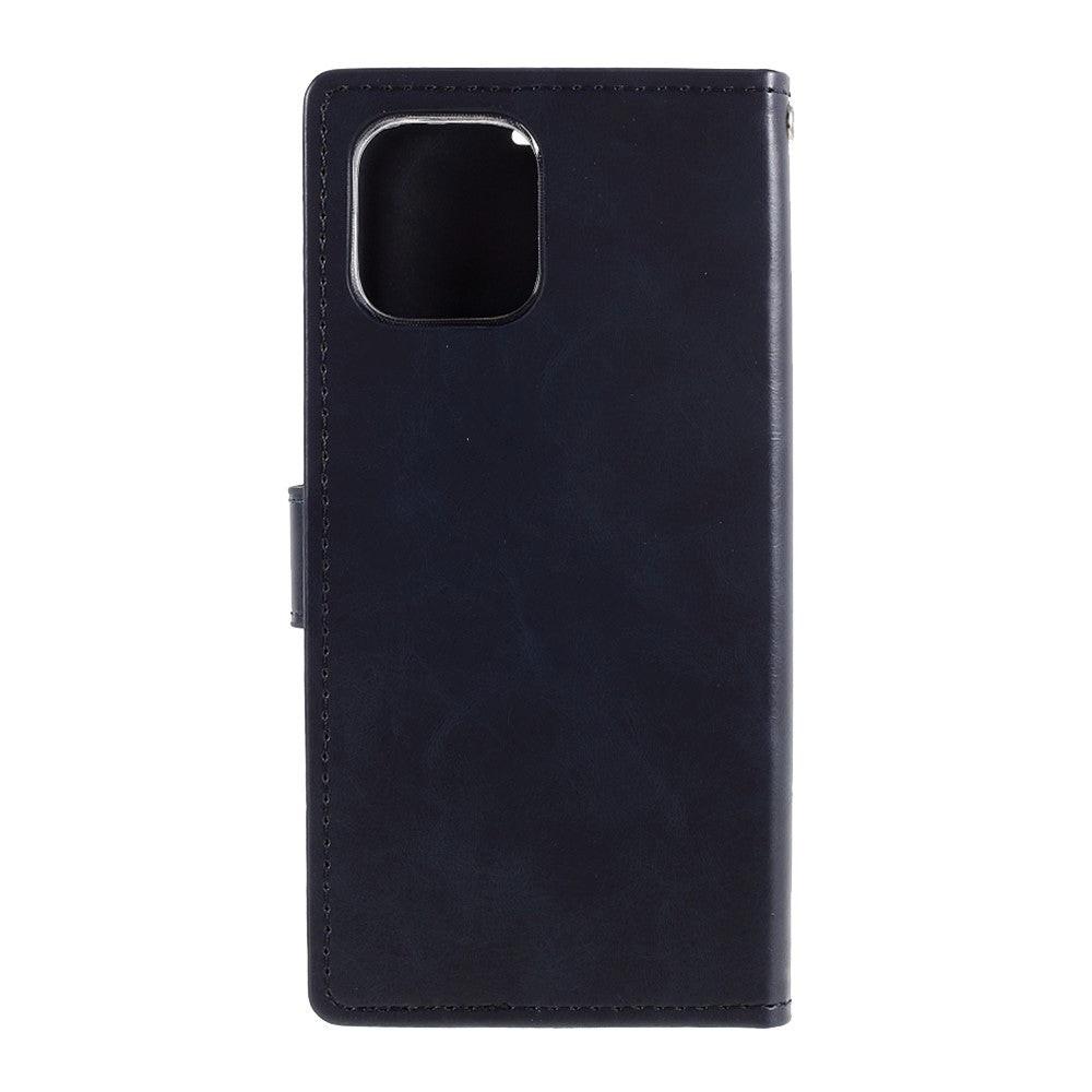 Mercury  iPhone 12 Pro Max - Blue Moon Leder Etui Hülle Karten 