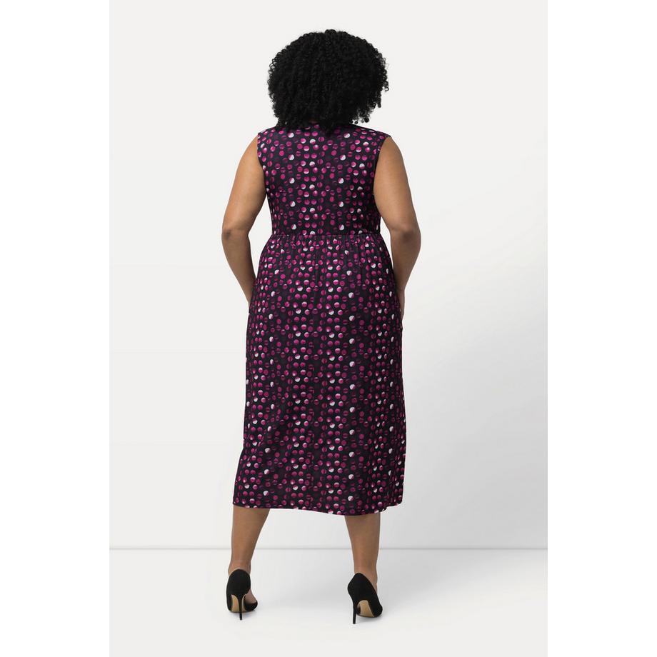 Ulla Popken Abito Jersey Pois Linea A Senza Maniche  