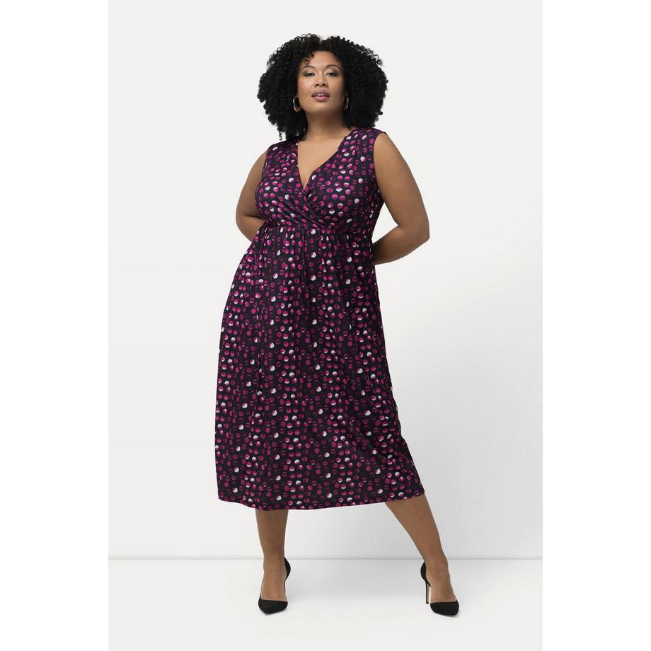 Ulla Popken Abito Jersey Pois Linea A Senza Maniche  