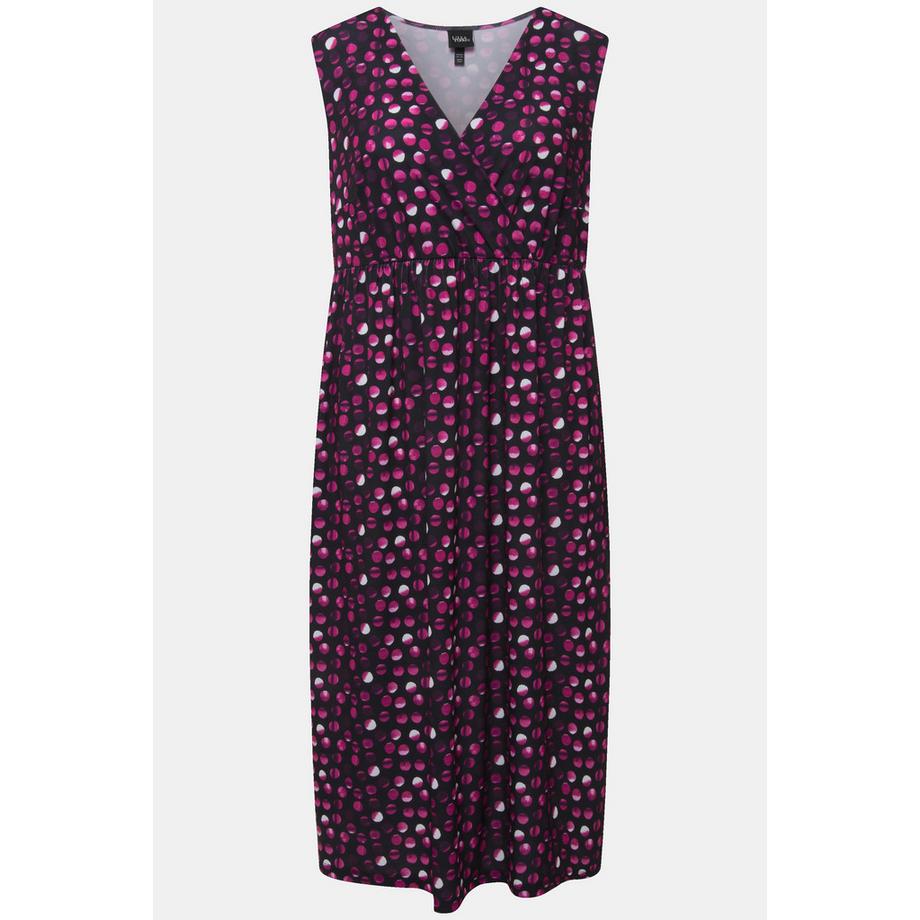 Ulla Popken Abito Jersey Pois Linea A Senza Maniche  