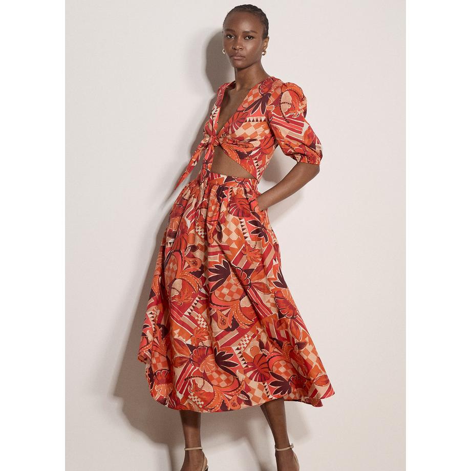 APRICOT Midirock Tropisches Blatt Patchwork  