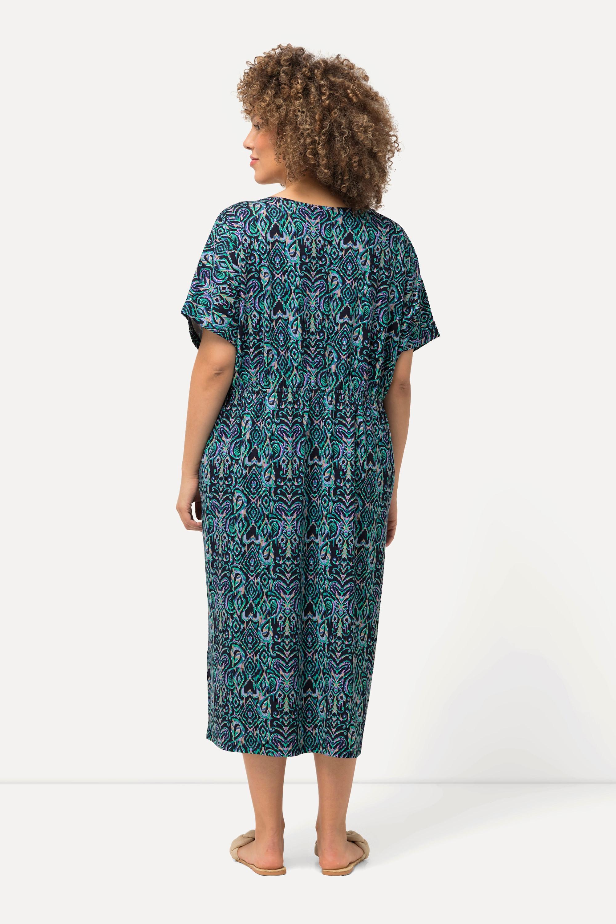 Ulla Popken  Abito midi dal taglio oversize in jersey con scollo a V e mezze maniche 