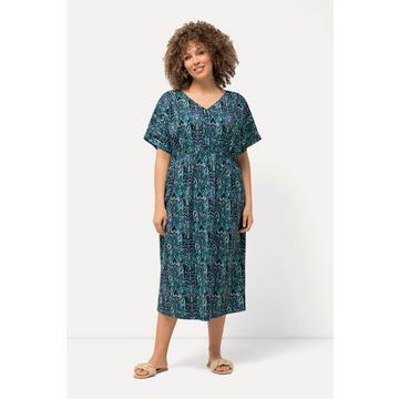 Abito midi dal taglio oversize in jersey con scollo a V e mezze maniche