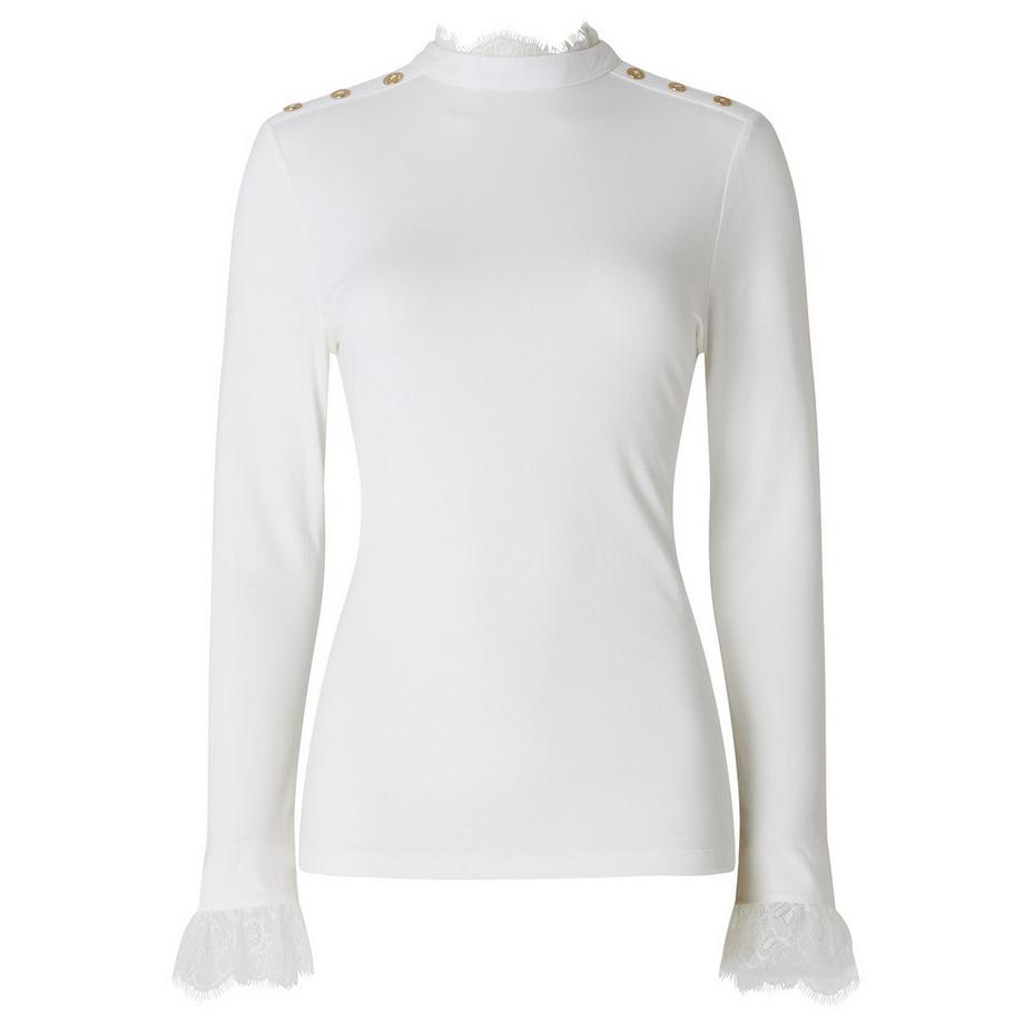 Joe Browns Top Jersey Collo Alto Bordo Pizzo  