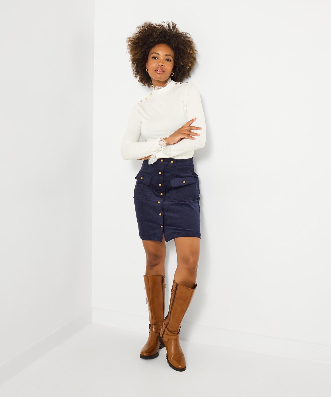 Joe Browns Top Jersey Col Montant Bord Dentelle  