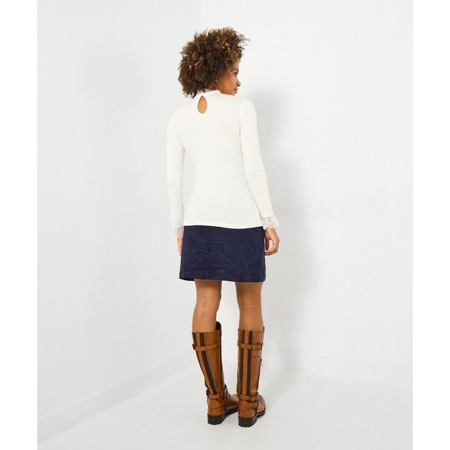 Joe Browns Top Jersey Collo Alto Bordo Pizzo  