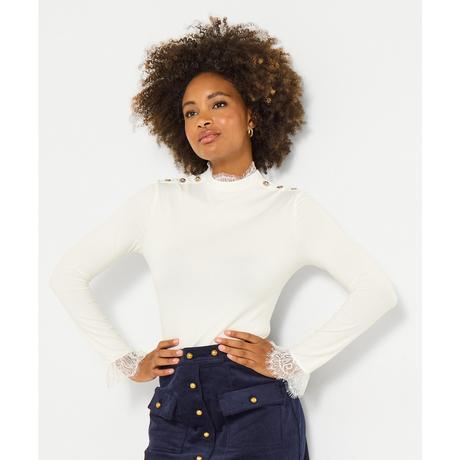 Joe Browns Top Jersey Col Montant Bord Dentelle  