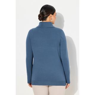 Ulla Popken  Pullover con collo dolcevita, alti orli a costine e maniche lunghe 