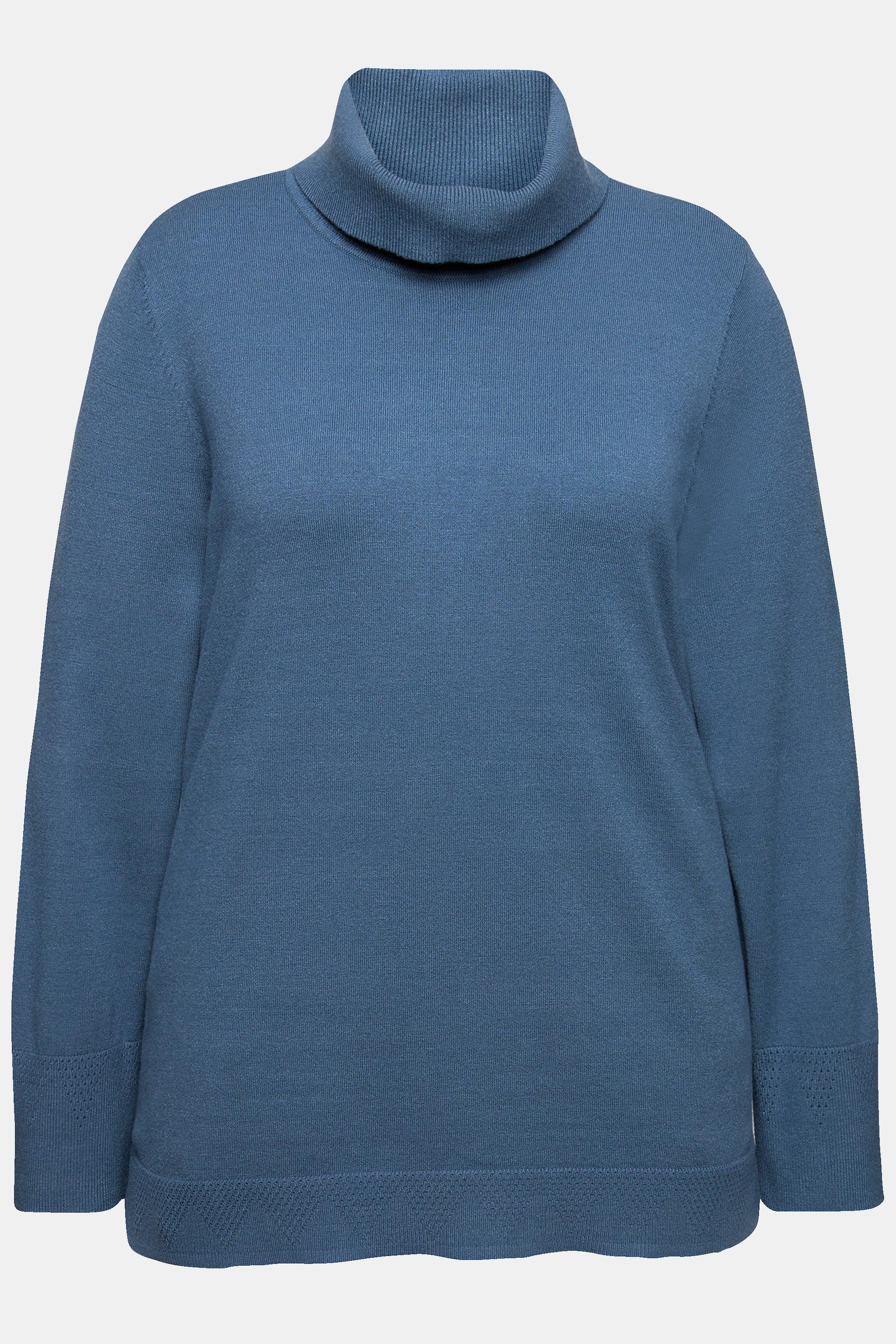 Ulla Popken  Pullover con collo dolcevita, alti orli a costine e maniche lunghe 