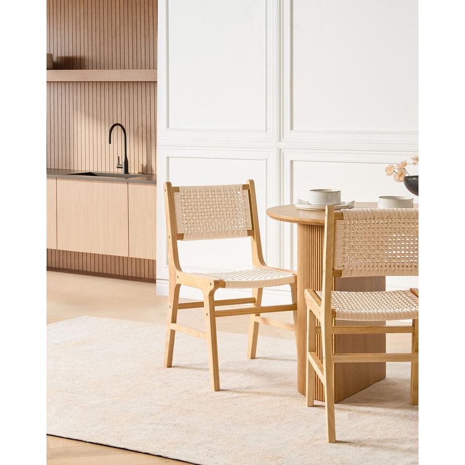 Beliani Set di 2 sedie da pranzo en Legno di caucciù Rustico OZELLA  