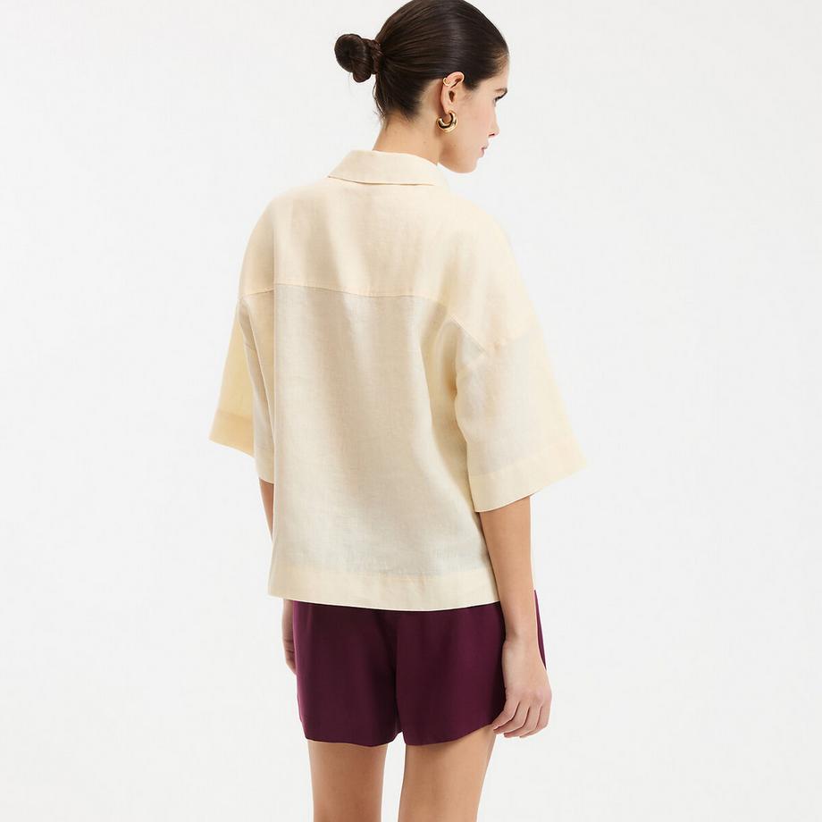 La Redoute Collections Chemise Lin Manches Coudes Larges Signature  