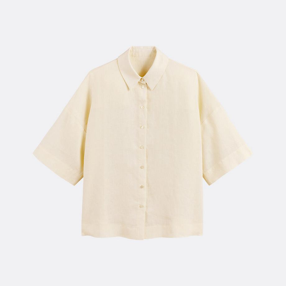 La Redoute Collections Chemise Lin Manches Coudes Larges Signature  