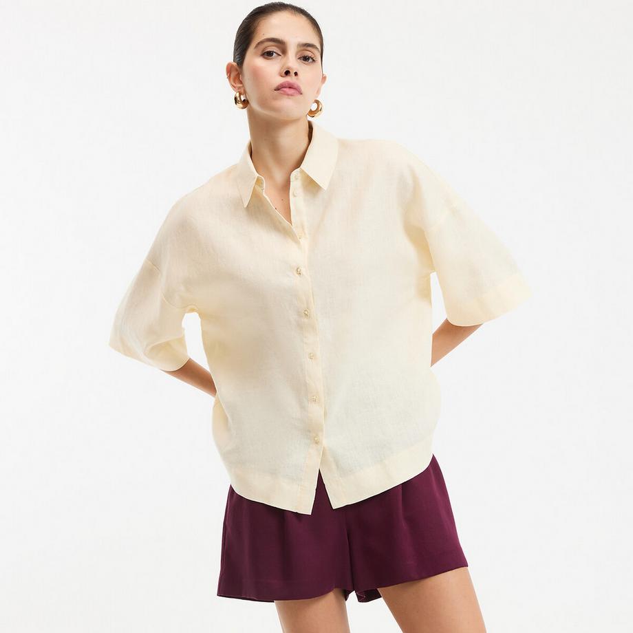 Chemise ample manches coudes lin Signature