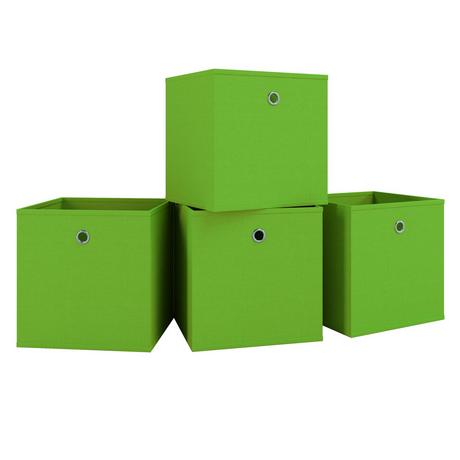 VCM 4er Set Faltbox | Klappbox Stoff Kiste | Faltschachtel | Maße ca. H. 28 x B. 27 x T. 27 cm | Regalbox - Boxas  