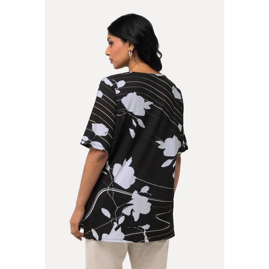 Ulla Popken T-shirt Coton Pima Coupe A Col Rond Manches Courtes  