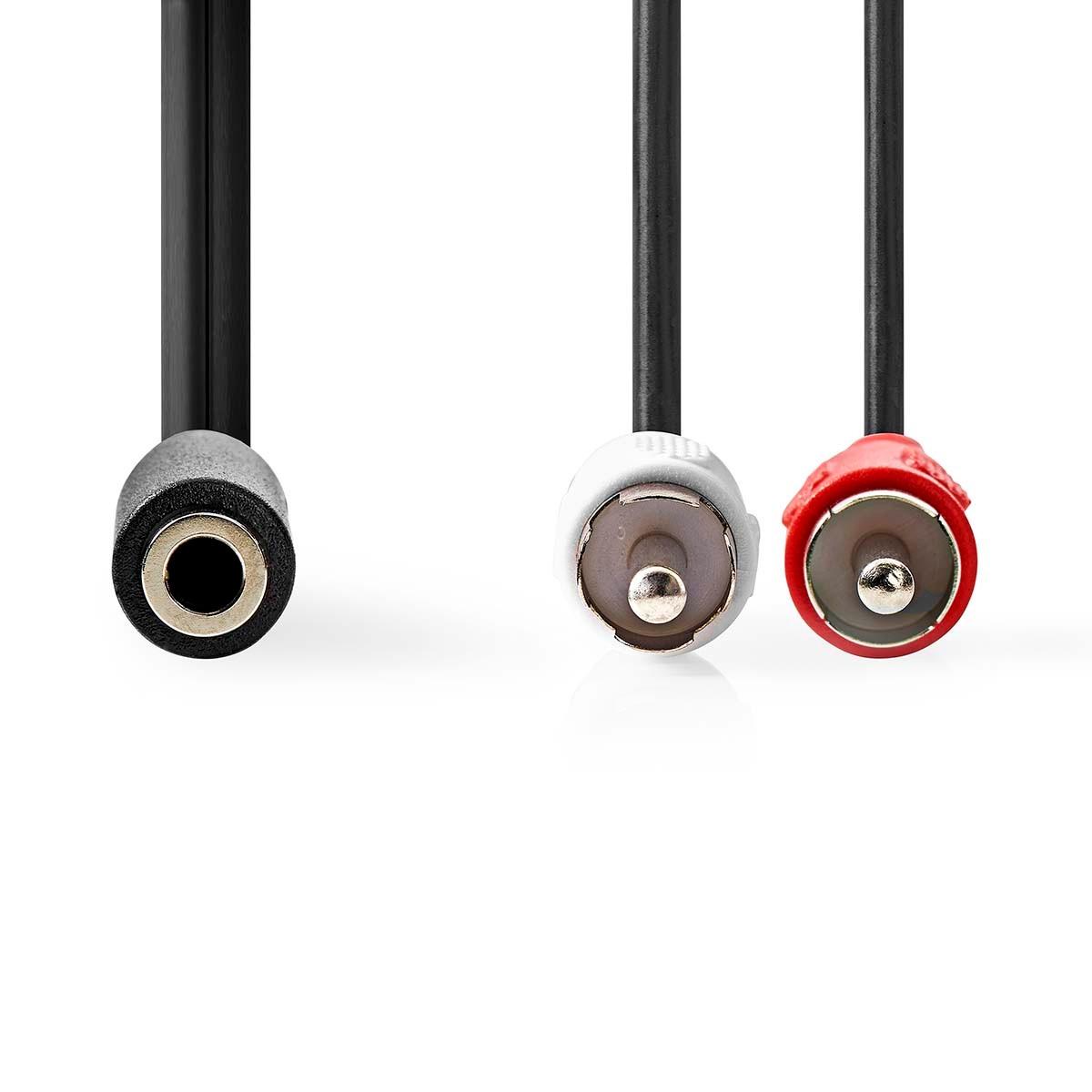 Nedis  Câble audio stéréo | 2x RCA Hane | 3.5 mm Hona | Nickelplaterad | 0.20 m | Rond | Låda 