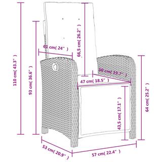 VidaXL Gartensessel verstellbar poly-rattan  