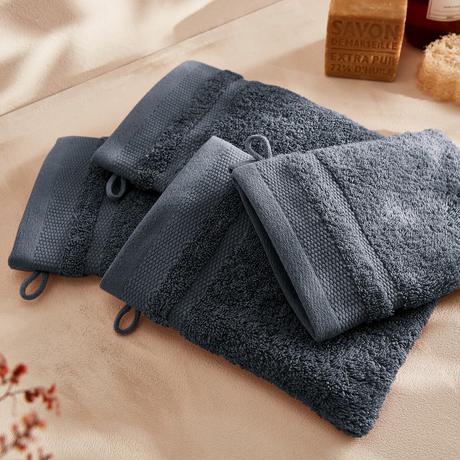 La Redoute Intérieurs Lot de 4 gants de toilette coton peigné 600g/m2  