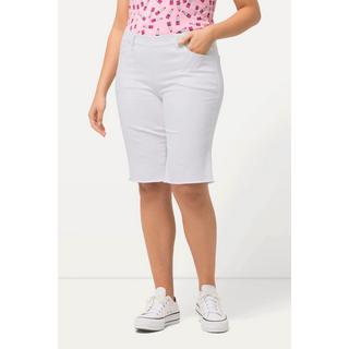 Ulla Popken  Bermuda avec ourlet effiloché et taille élastique 