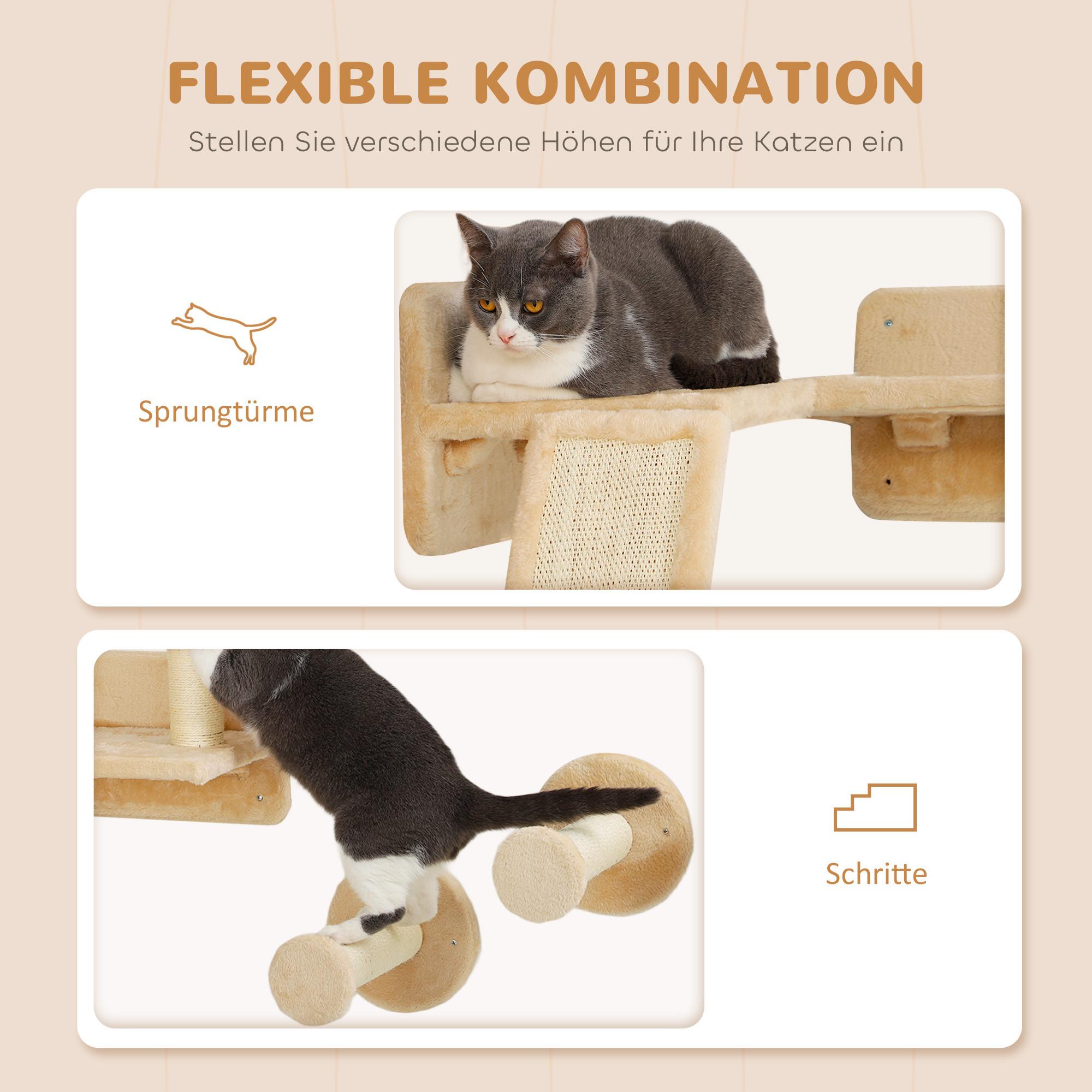 PawHut  Katzen Kletterwand Set 