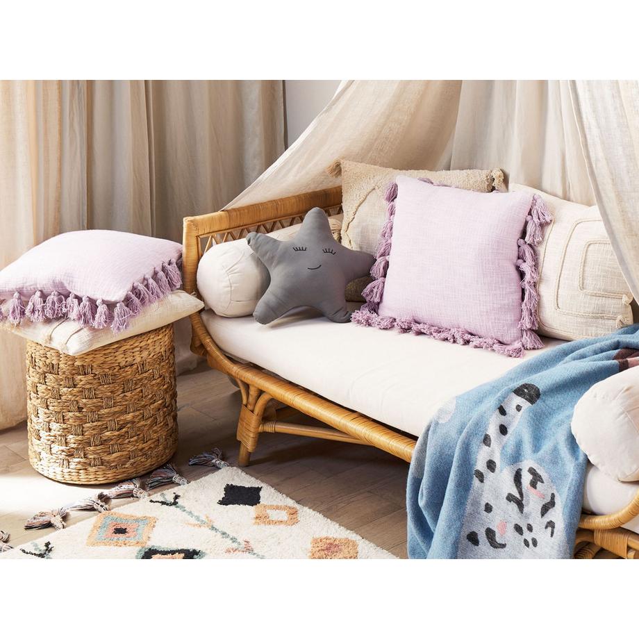 Beliani Lot de 2 coussins décoratifs en Coton Boho LYNCHIS  
